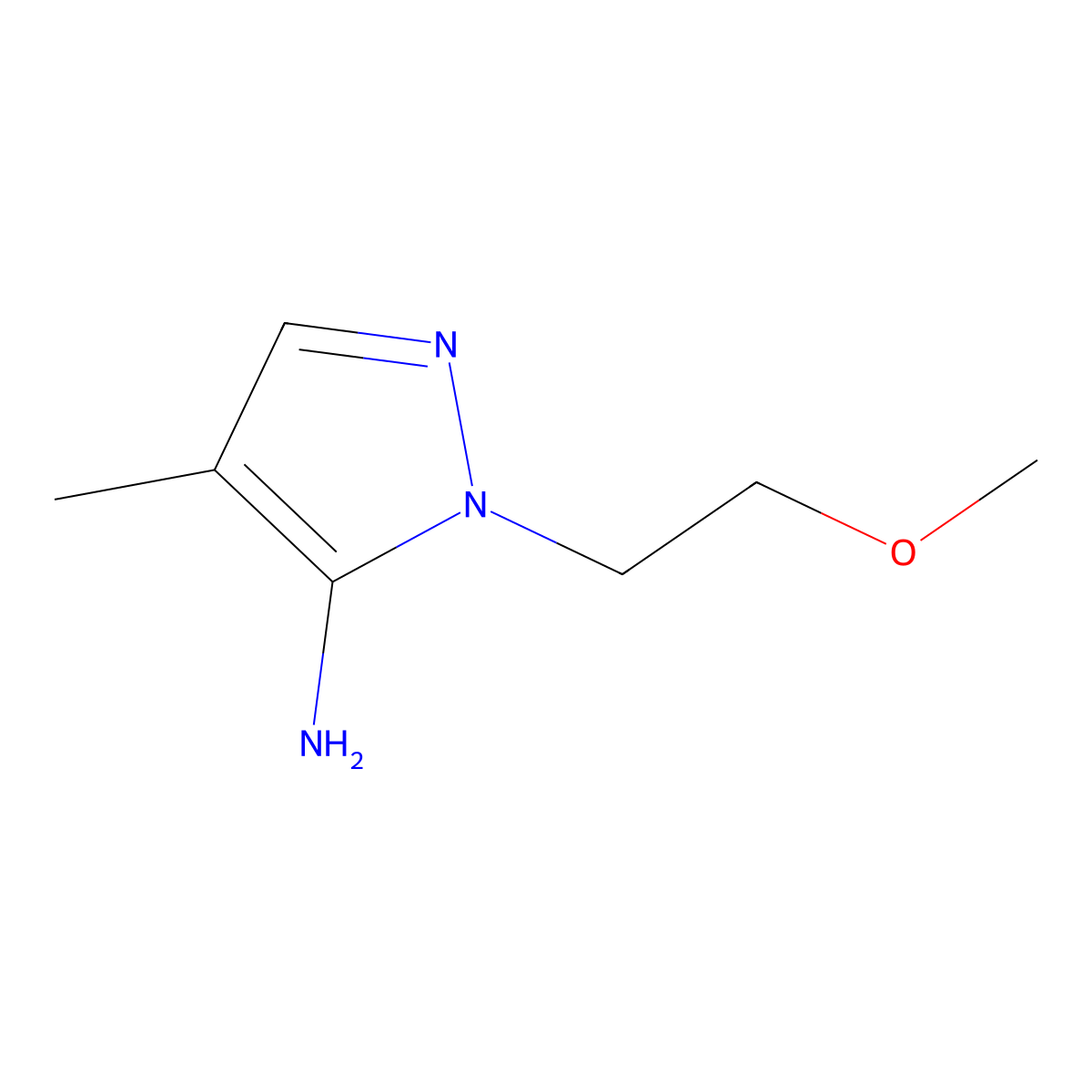 1-(2-Methoxyethyl)-4-methyl-1H-pyrazol-5-amine molecular structure, CAS 1448855-26-2