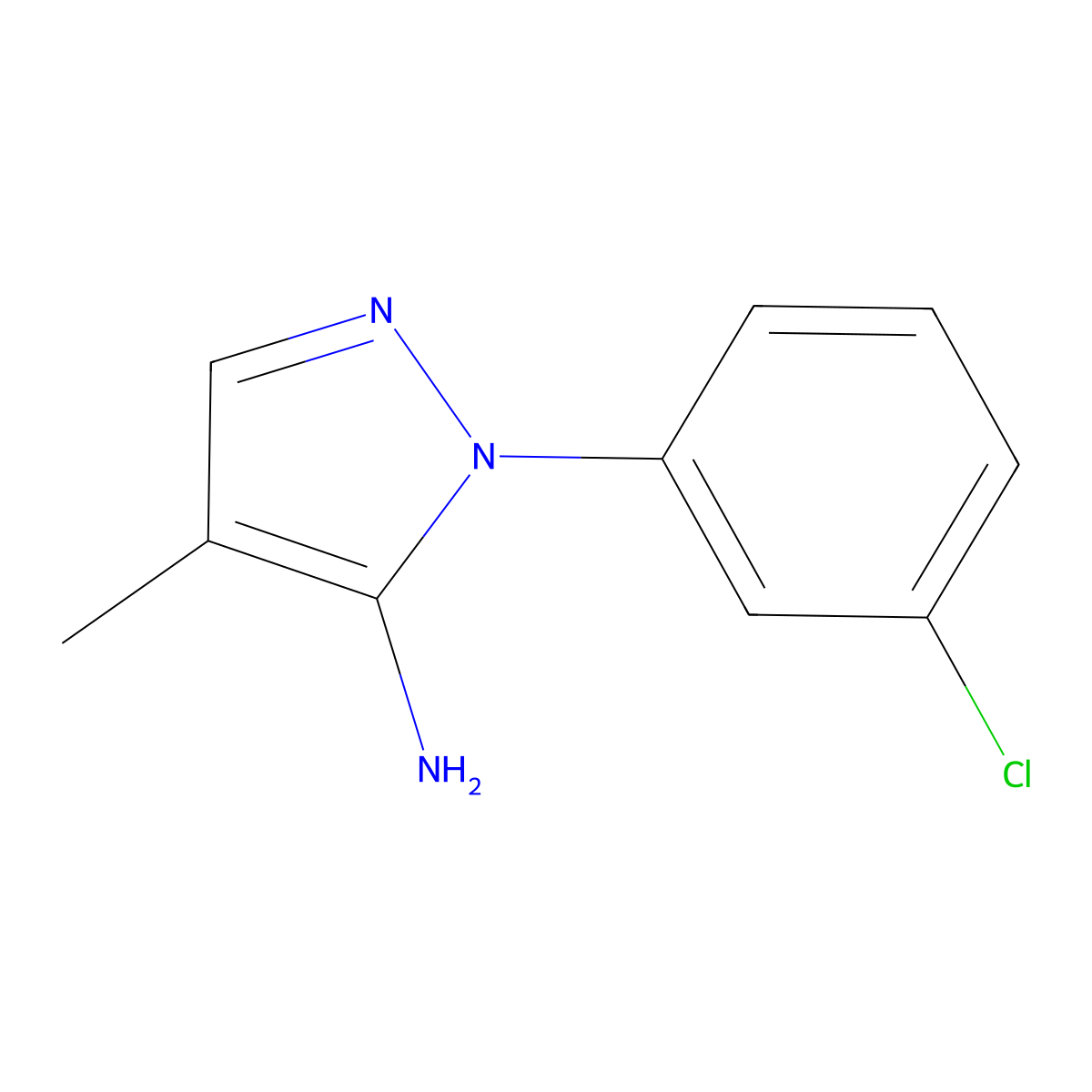 1-(3-Chlorophenyl)-4-methyl-1H-pyrazol-5-amine molecular structure, CAS 1448855-27-3