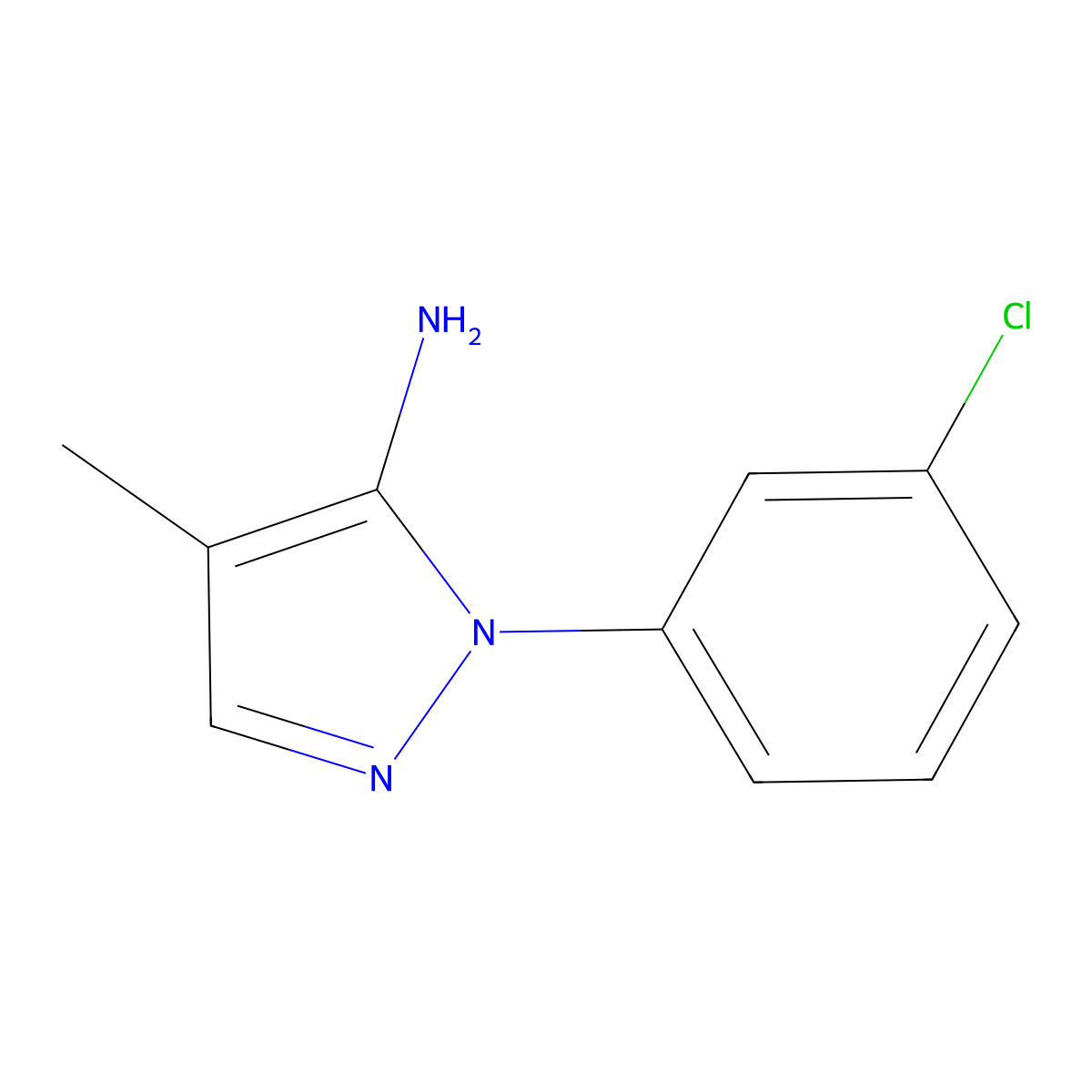1-(3-Chlorophenyl)-4-methyl-1H-pyrazol-5-amine molecular structure, CAS 1448855-27-3