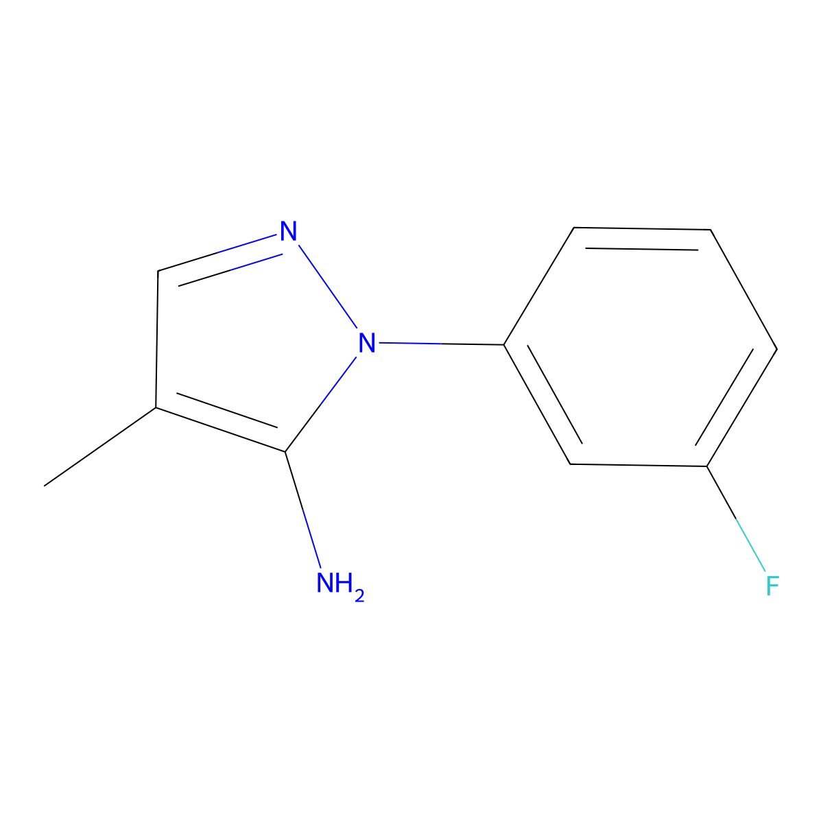 1-(3-Fluorophenyl)-4-methyl-1H-pyrazol-5-amine molecular structure, CAS 1448855-33-1