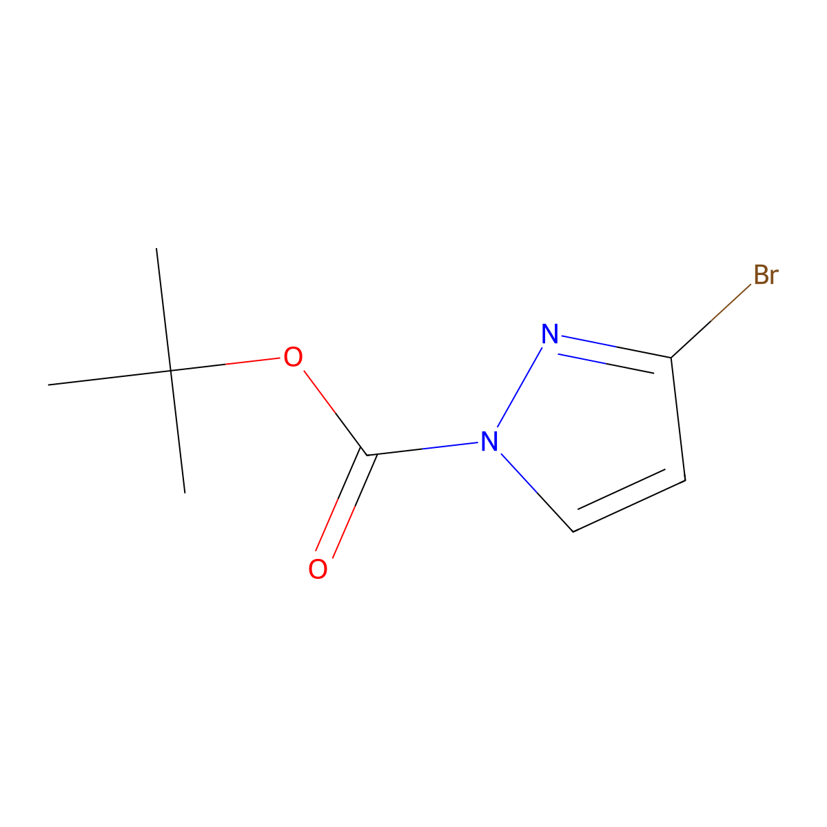tert-Butyl 3-bromo-1H-pyrazole-1-carboxylate molecular structure, CAS 1448855-35-3