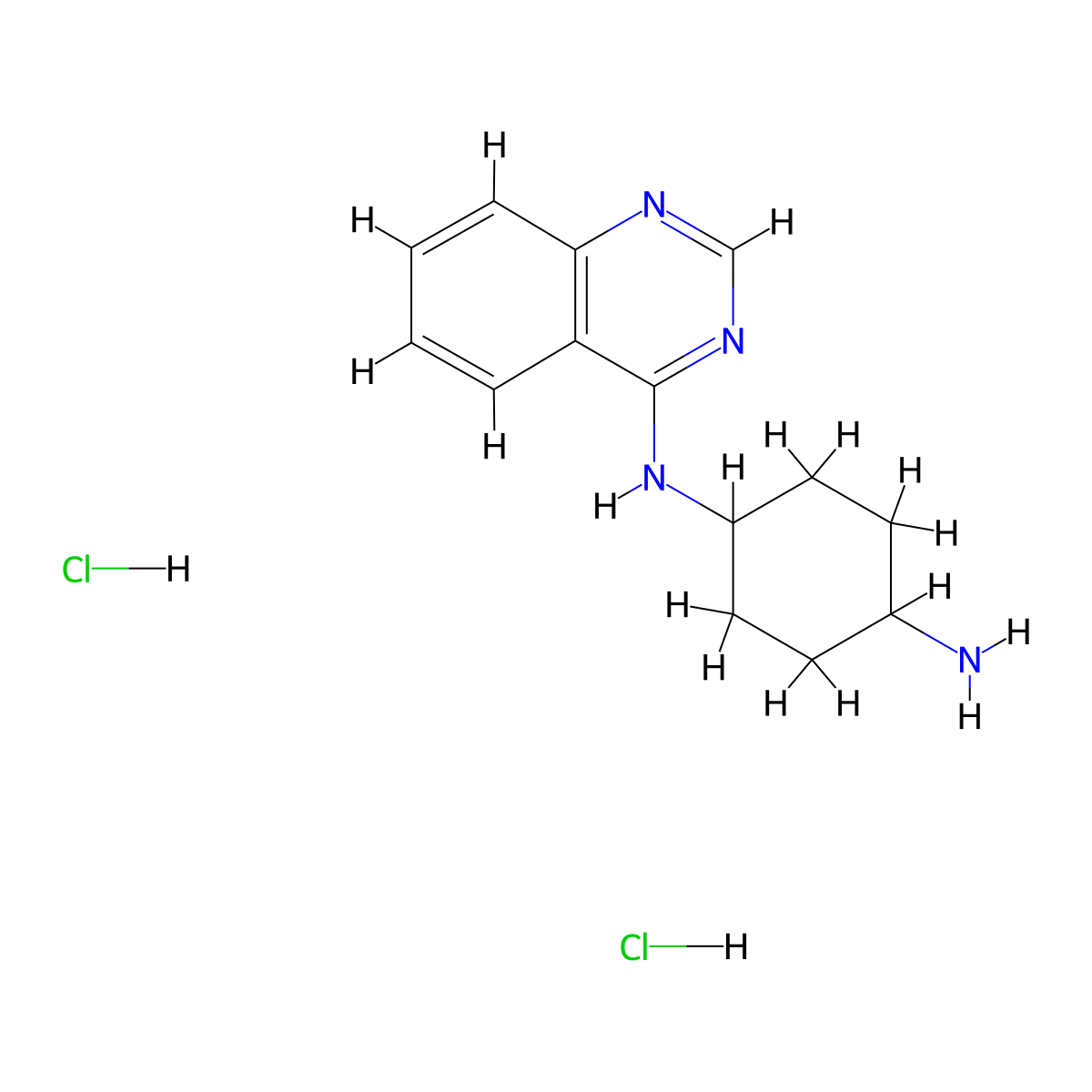 (1R*,4R*)-1-N-(Quinazolin-4-yl)cyclohexane-1,4-diamine dihydrochloride molecular structure, CAS 1448855-37-5