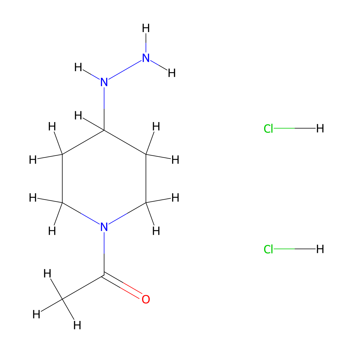 1-(4-Hydrazinylpiperidin-1-yl)ethan-1-one dihydrochloride molecular structure, CAS 1448855-45-5