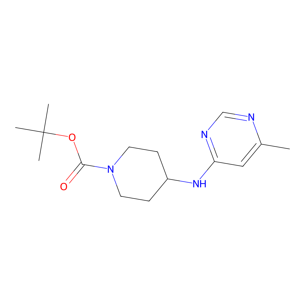tert-Butyl 4-[(6-methylpyrimidin-4-yl)amino]piperidine-1-carboxylate molecular structure, CAS 1448855-49-9