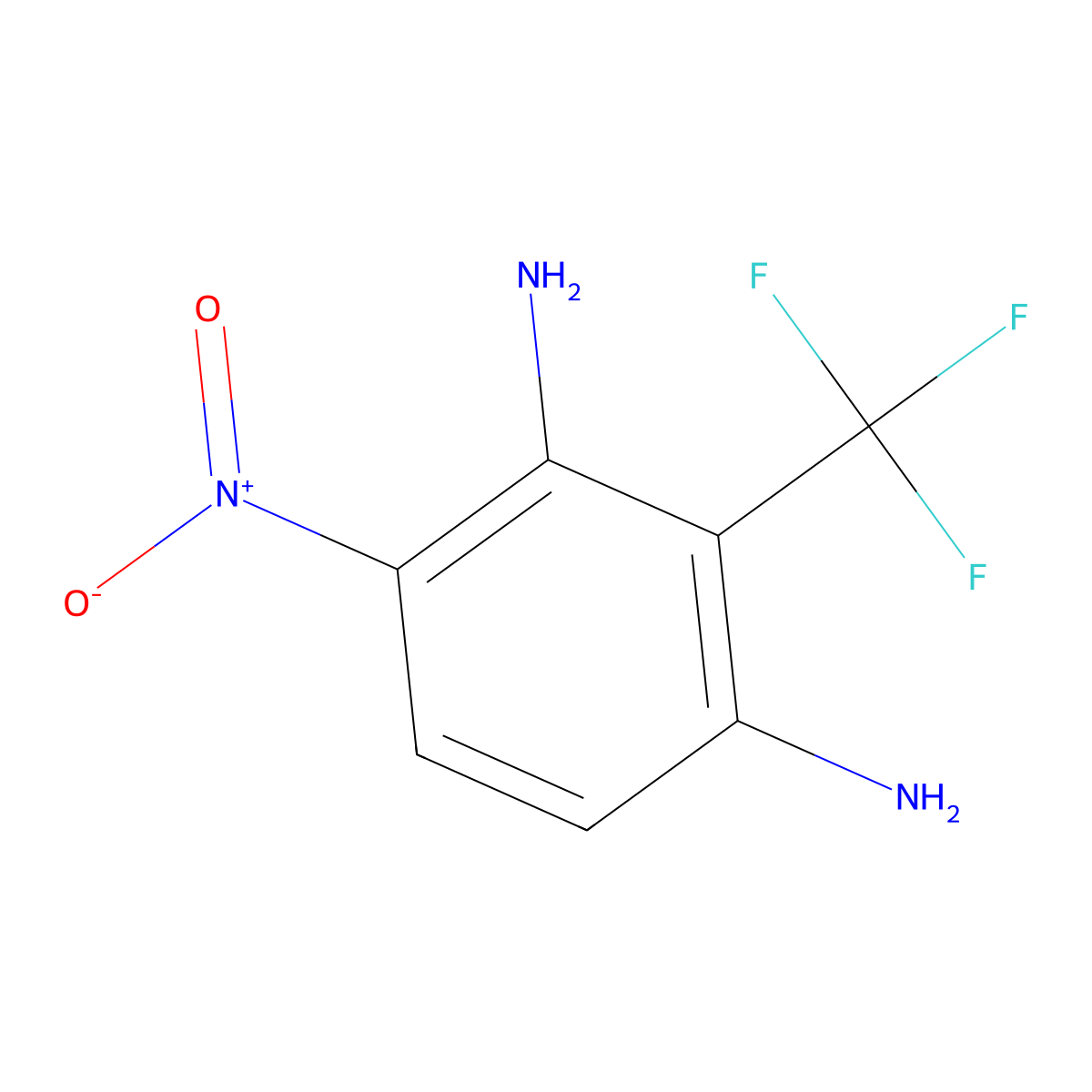 4-Nitro-2-(trifluoromethyl)benzene-1,3-diamine molecular structure, CAS 1448858-56-7