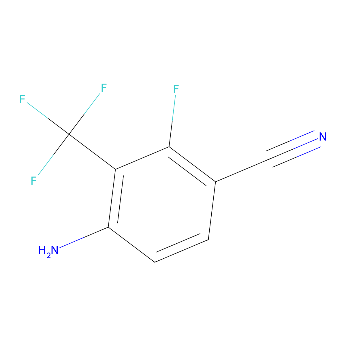 4-Amino-2-fluoro-3-(trifluoromethyl)benzonitrile molecular structure, CAS 1448858-64-7