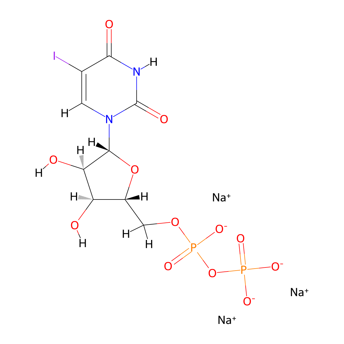5-Iodouridine-5'-O-diphosphate trisodium salt molecular structure, CAS 1448858-83-0
