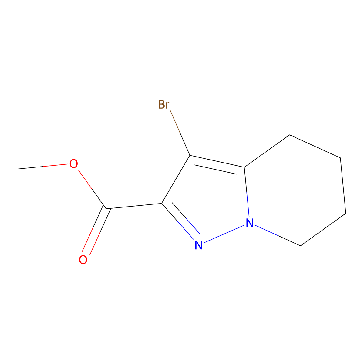 Methyl 3-bromo-4,5,6,7-tetrahydropyrazolo[1,5-A]pyridine-2-carboxylate molecular structure, CAS 1448862-61-0