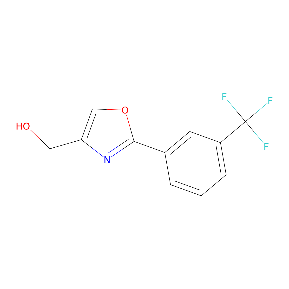 {2-[3-(Trifluoromethyl)phenyl]-1,3-oxazol-4-yl}methanol molecular structure, CAS 1448866-06-5