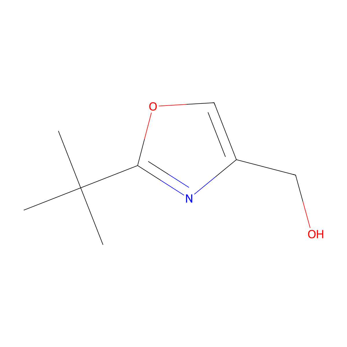 (2-Tert-butyl-1,3-oxazol-4-yl)methanol molecular structure, CAS 1448866-07-6