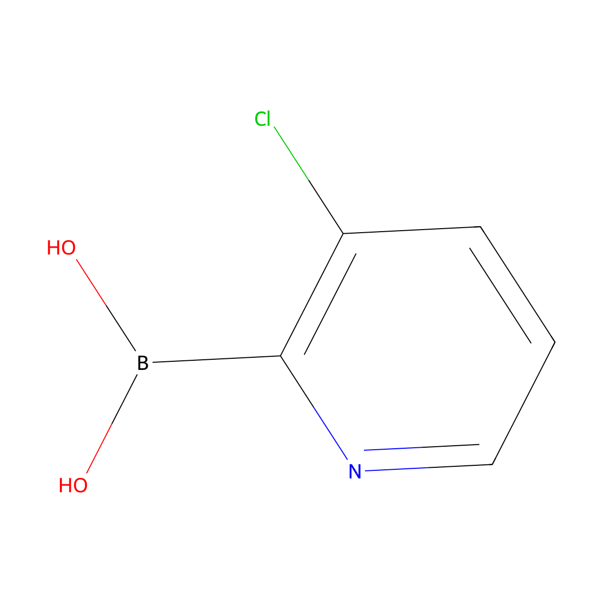 (3-Chloropyridin-2-yl)boronic acid molecular structure, CAS 1448866-17-8