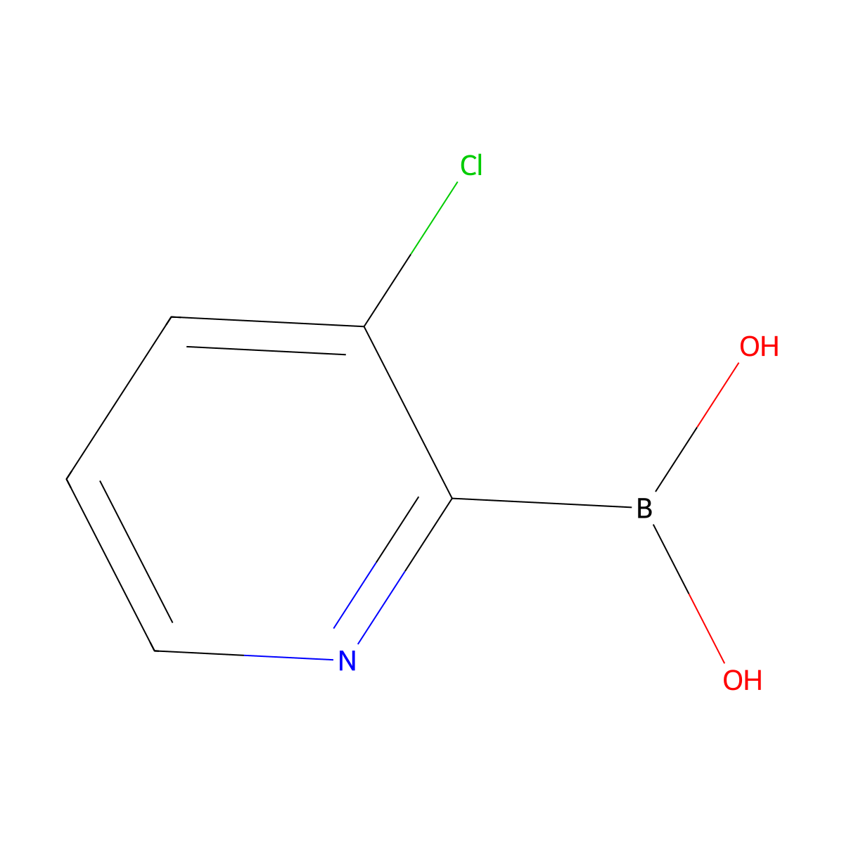 (3-Chloropyridin-2-yl)boronic acid molecular structure, CAS 1448866-17-8
