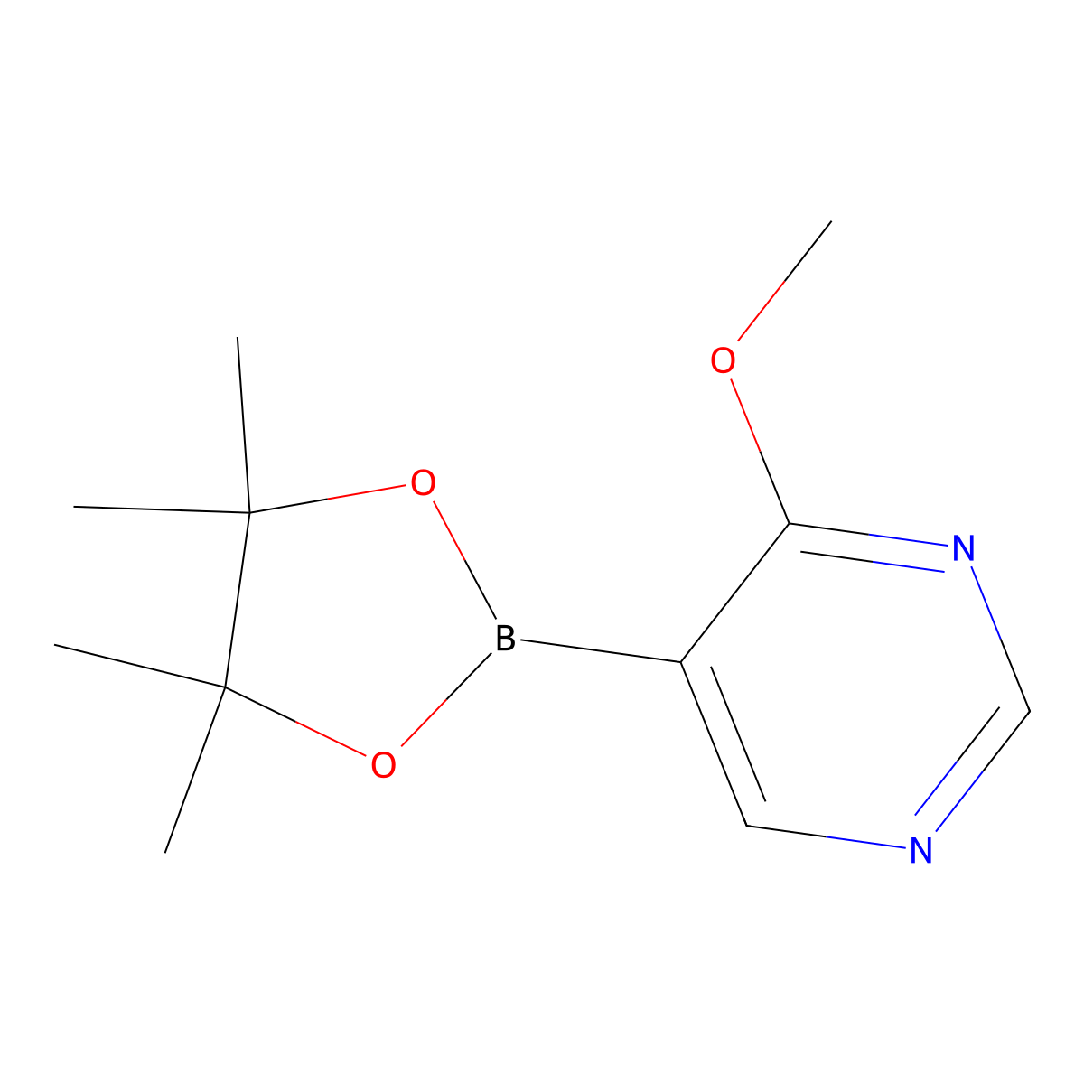 4-Methoxy-5-(tetramethyl-1,3,2-dioxaborolan-2-yl)pyrimidine molecular structure, CAS 1448869-98-4