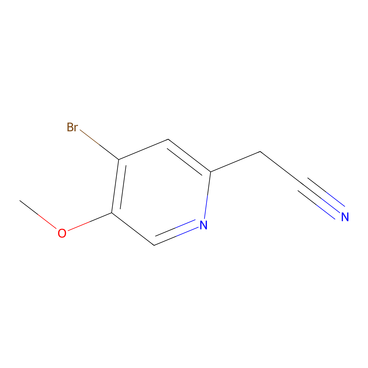 (4-Bromo-5-methoxy-pyridin-2-yl)-acetonitrile molecular structure, CAS 1448870-49-2