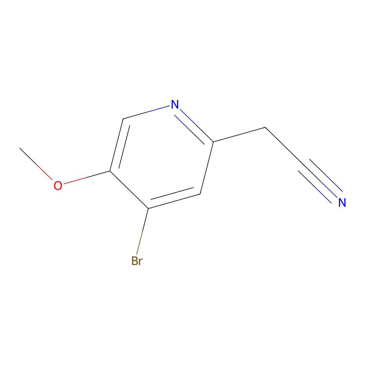 (4-Bromo-5-methoxy-pyridin-2-yl)-acetonitrile molecular structure, CAS 1448870-49-2