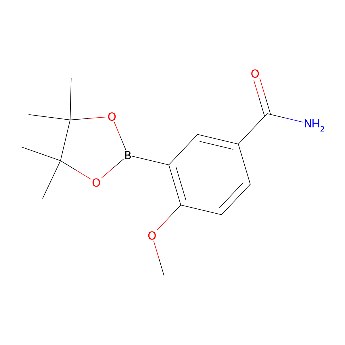 4-methoxy-3-(4,4,5,5-tetramethyl-1,3,2-dioxaborolan-2-yl)Benzamide molecular structure, CAS 1448872-11-4