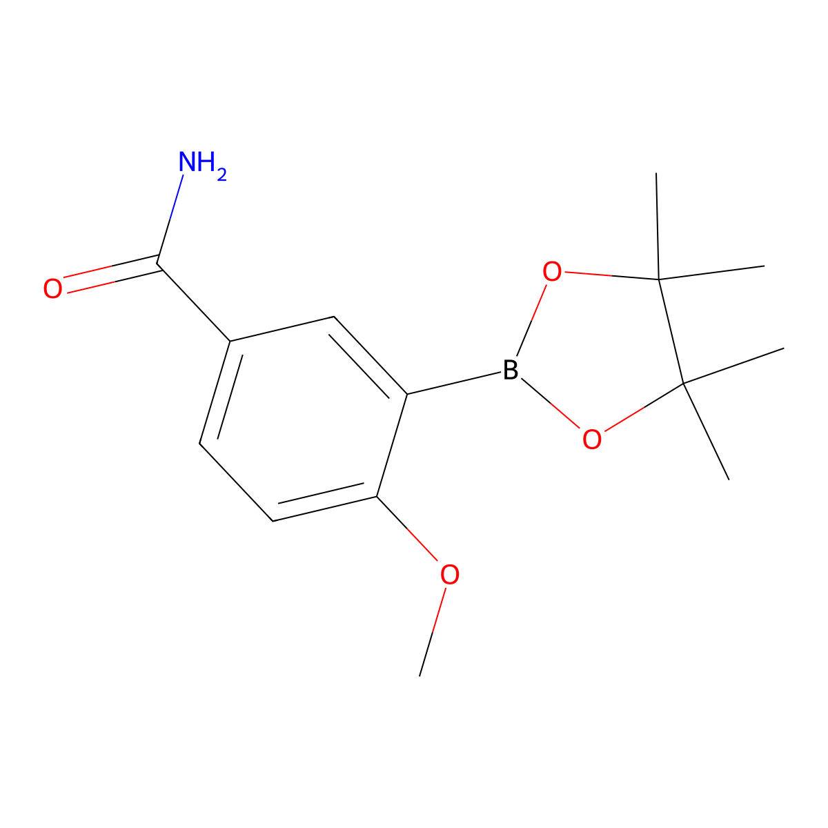 4-methoxy-3-(4,4,5,5-tetramethyl-1,3,2-dioxaborolan-2-yl)Benzamide molecular structure, CAS 1448872-11-4
