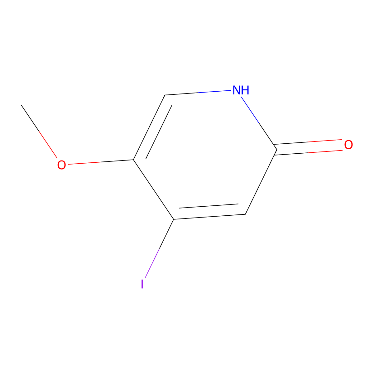 4-Iodo-5-methoxy-1,2-dihydropyridin-2-one molecular structure, CAS 1448872-27-2
