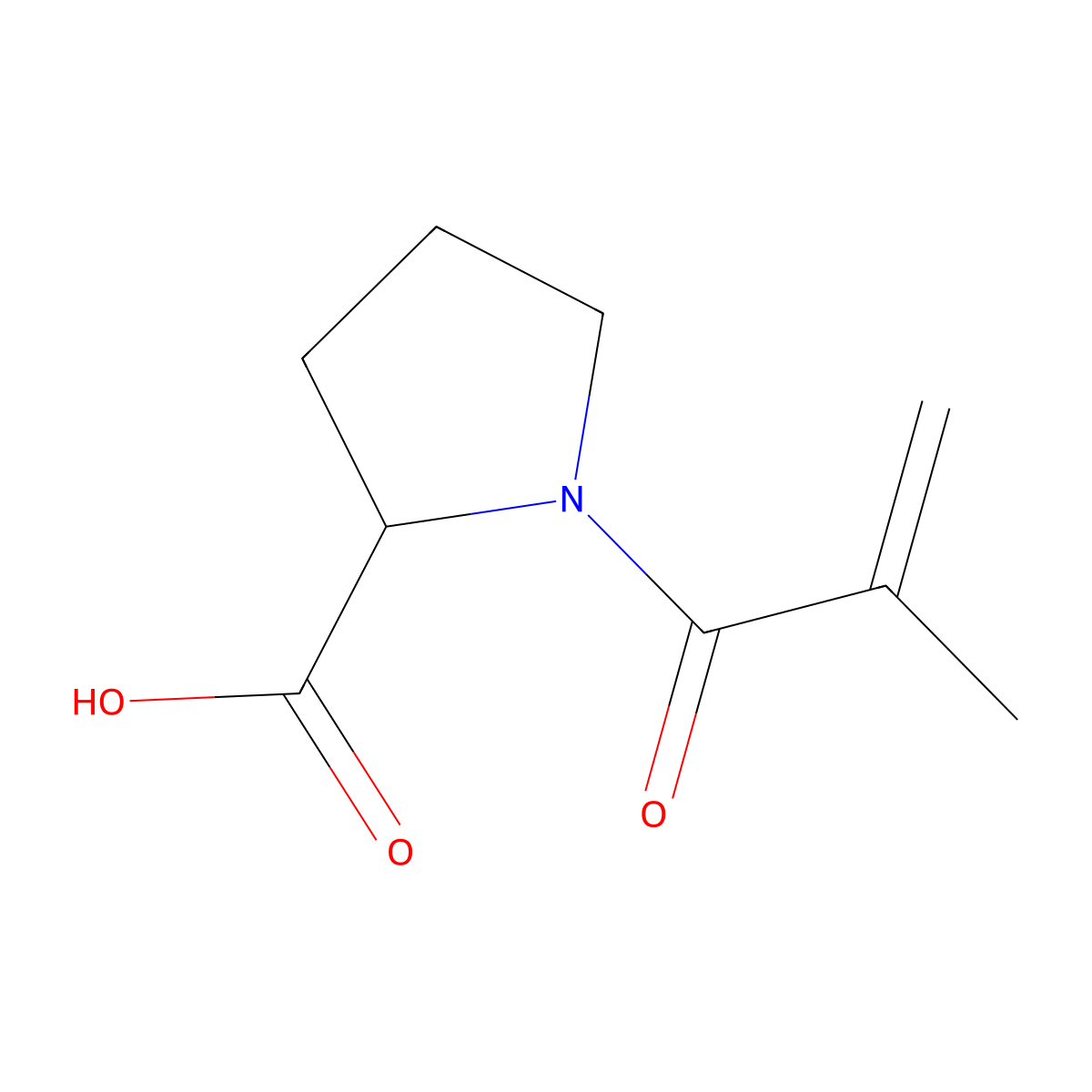 1-(2-methylprop-2-enoyl)pyrrolidine-2-carboxylic Acid molecular structure, CAS 1448876-90-1