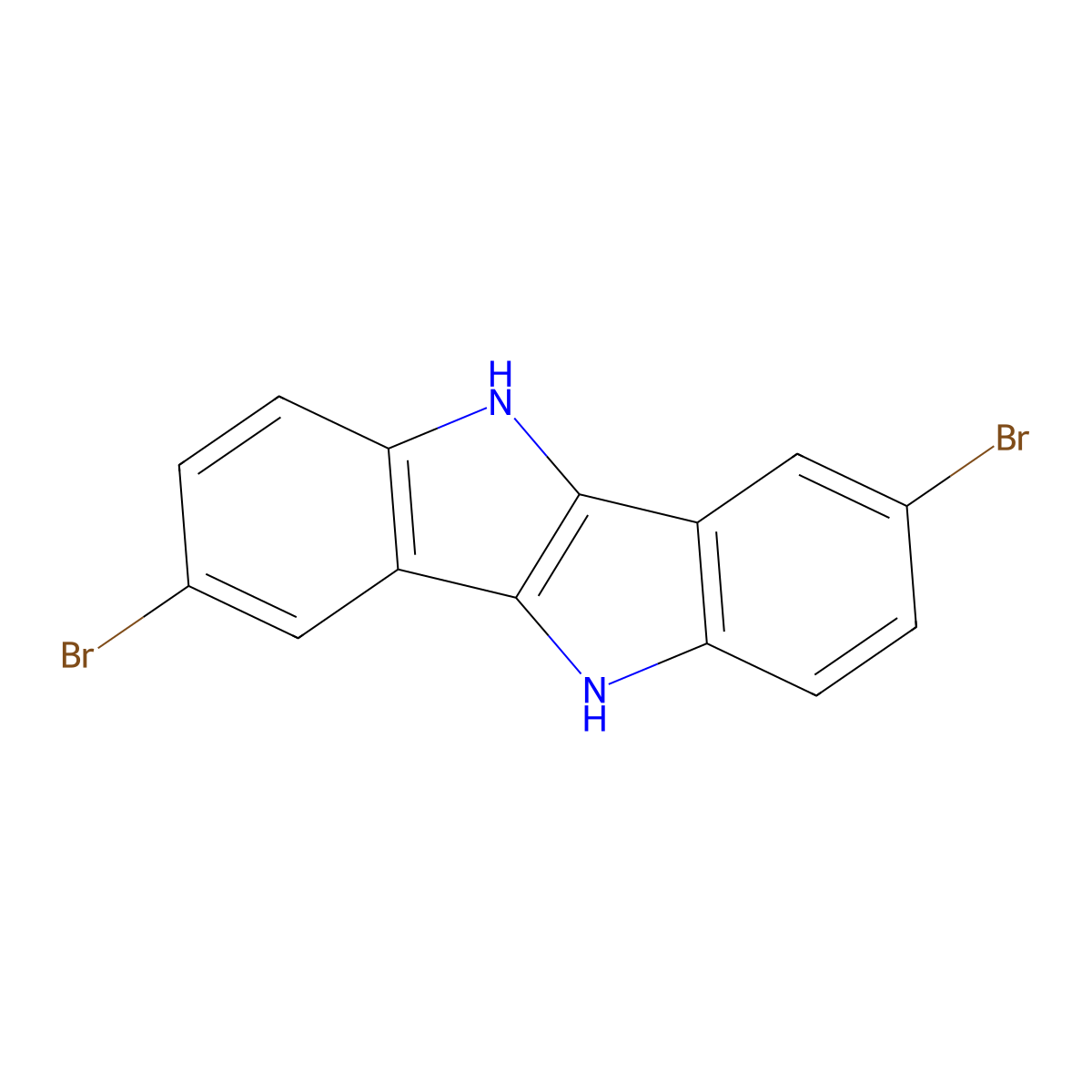 4,12-Dibromo-8,16-diazatetracyclo[7.7.0.0^{2,7}.0^{10,15}]hexadeca-1(9),2(7),3,5,10(15),11,13-heptaene molecular structure, CAS 1448877-84-6