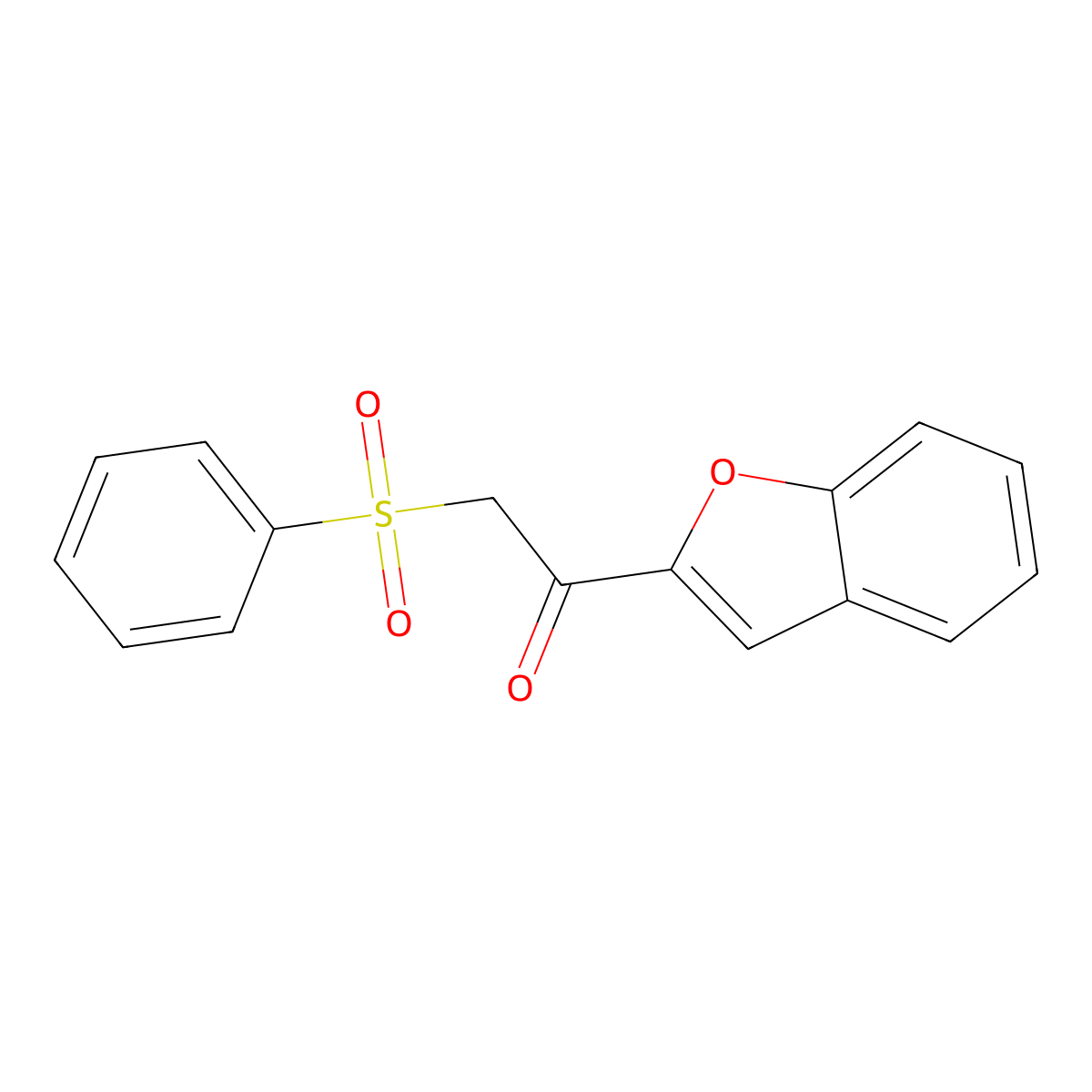 1-(1-Benzofuran-2-yl)-2-(phenylsulfonyl)ethanone molecular structure, CAS 144888-16-4
