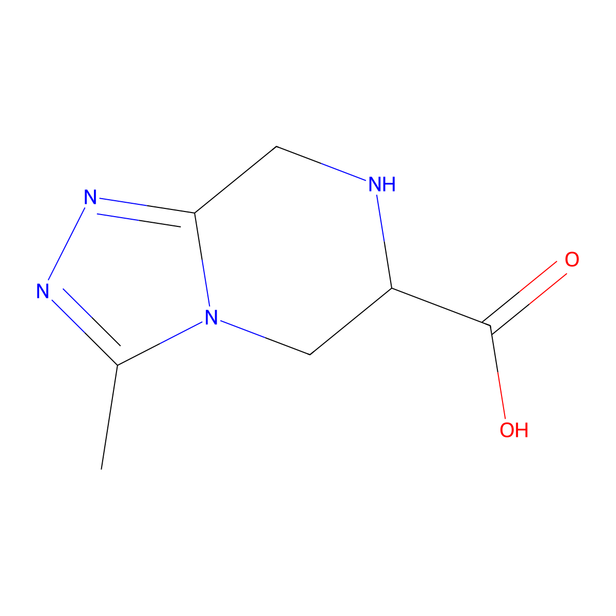 3-Methyl-5,6,7,8-tetrahydro-[1,2,4]triazolo[4,3-a]pyrazine-6-carboxylic acid molecular structure, CAS 144888-67-5