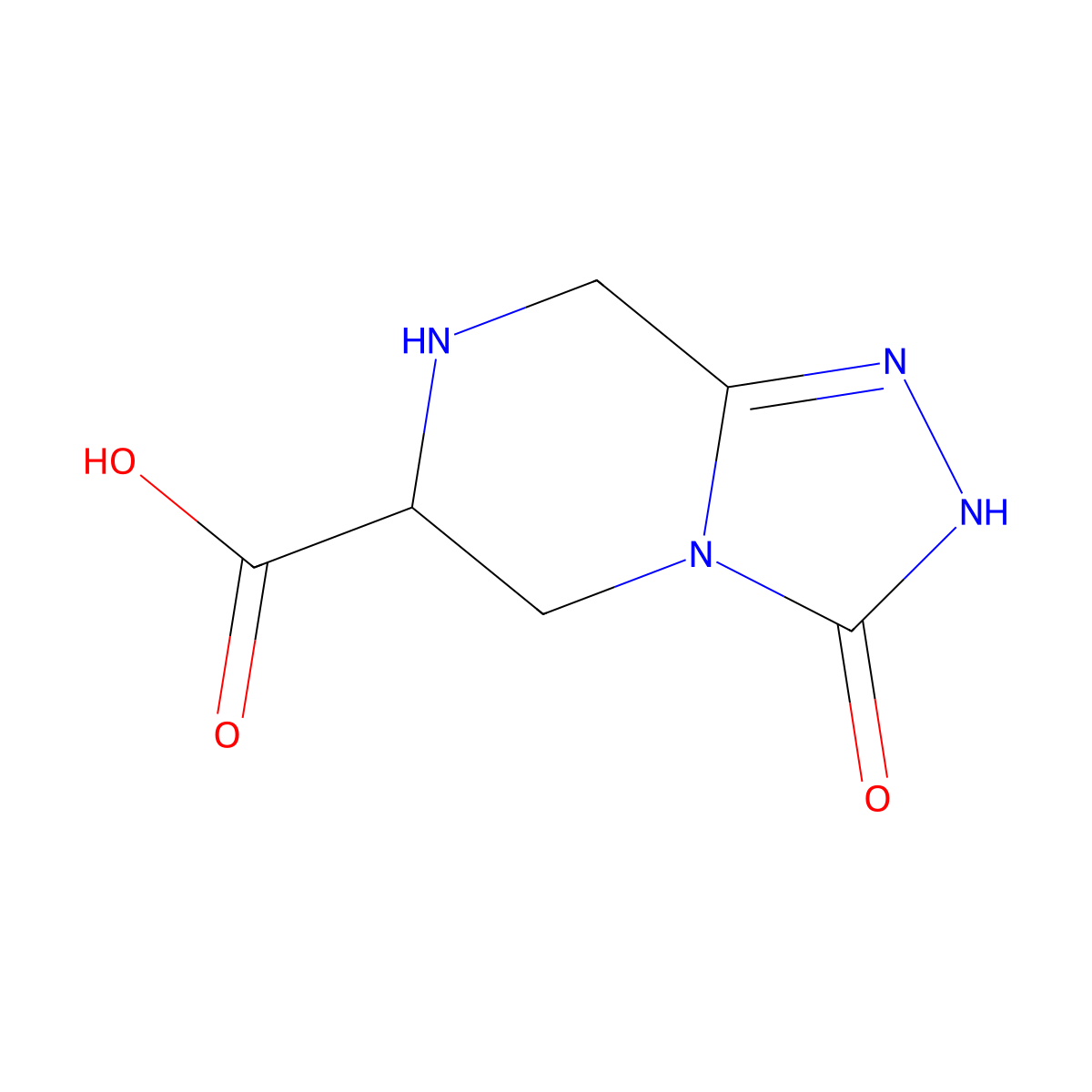 3-Oxo-2,3,5,6,7,8-hexahydro-[1,2,4]triazolo[4,3-a]pyrazine-6-carboxylic acid molecular structure, CAS 144888-68-6