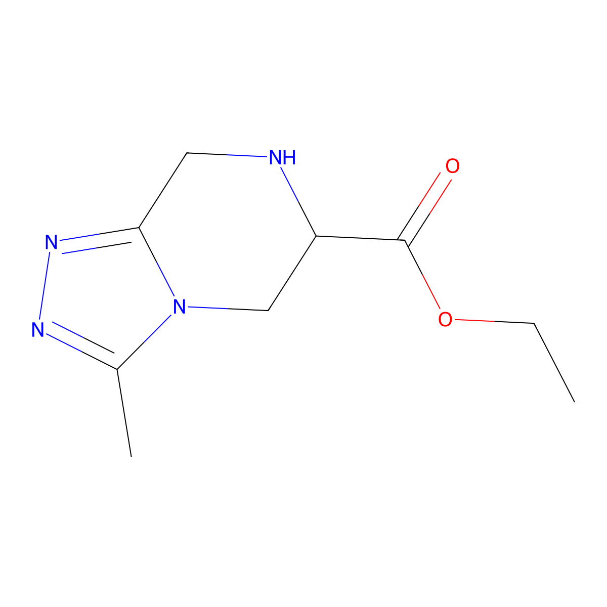 ethyl 3-methyl-5H,6H,7H,8H-[1,2,4]triazolo[4,3-a]pyrazine-6-carboxylate molecular structure, CAS 144888-75-5
