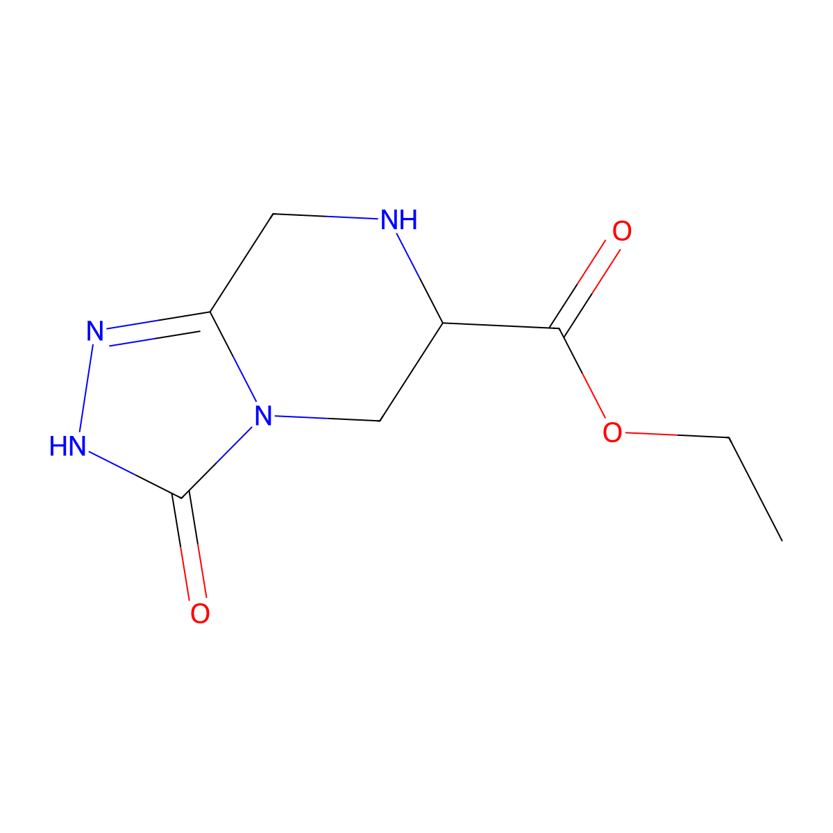 ethyl 3-oxo-2H,3H,5H,6H,7H,8H-[1,2,4]triazolo[4,3-a]piperazine-6-carboxylate molecular structure, CAS 144888-76-6