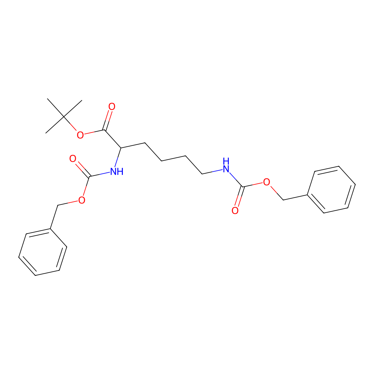 Tert-butyl (2S)-2,6-bis(benzyloxycarbonylamino)hexanoate molecular structure, CAS 144889-39-4