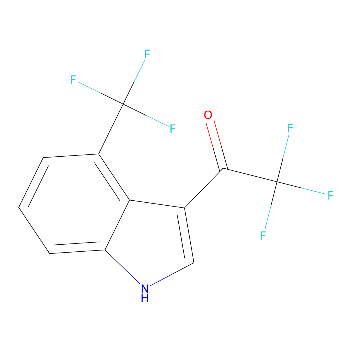 2,2,2-Trifluoro-1-[4-(trifluoromethyl)-3-indolyl]ethanone molecular structure, CAS 1448890-70-7