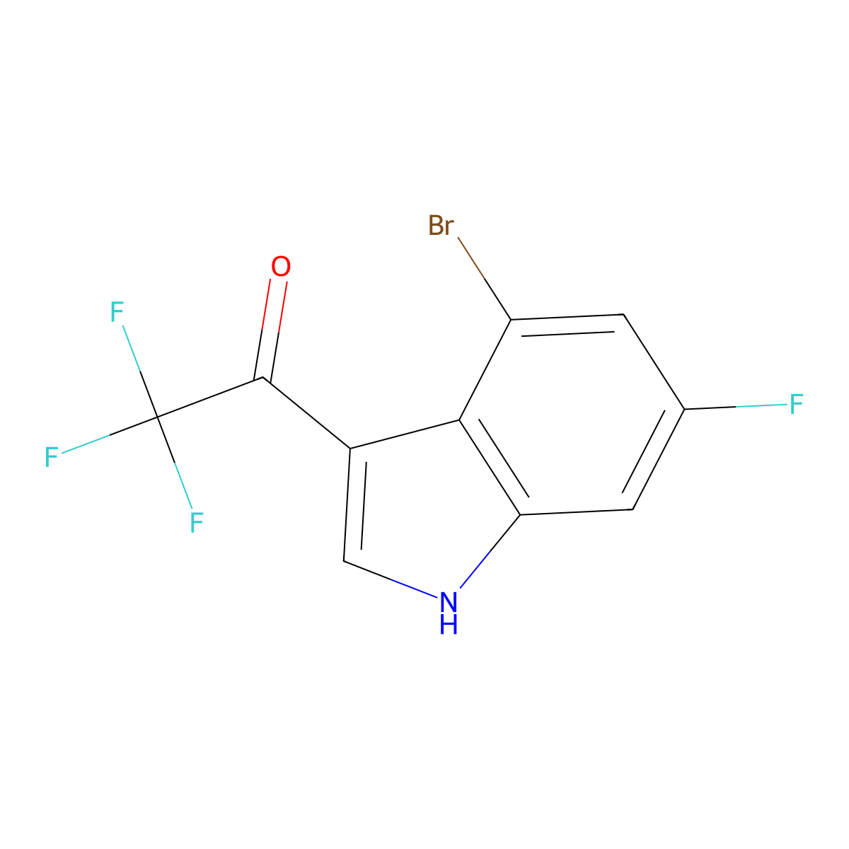 1-(4-Bromo-6-fluoro-3-indolyl)-2,2,2-trifluoroethanone molecular structure, CAS 1448891-32-4