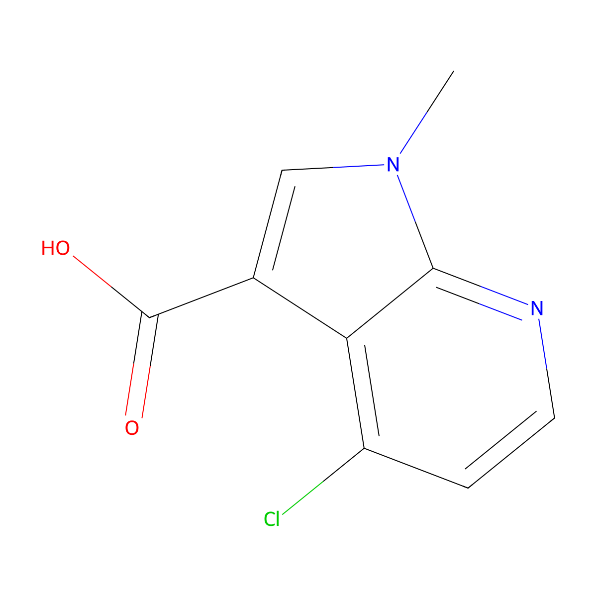 4-chloro-1-methyl-1H-pyrrolo[2,3-b]pyridine-3-carboxylic acid molecular structure, CAS 1448891-82-4
