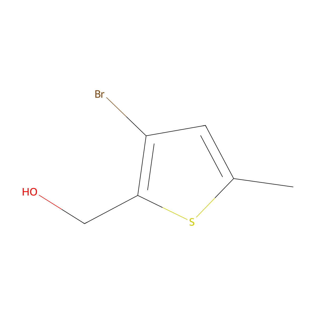 (3-Bromo-5-methylthiophen-2-yl)methanol molecular structure, CAS 1448896-91-0