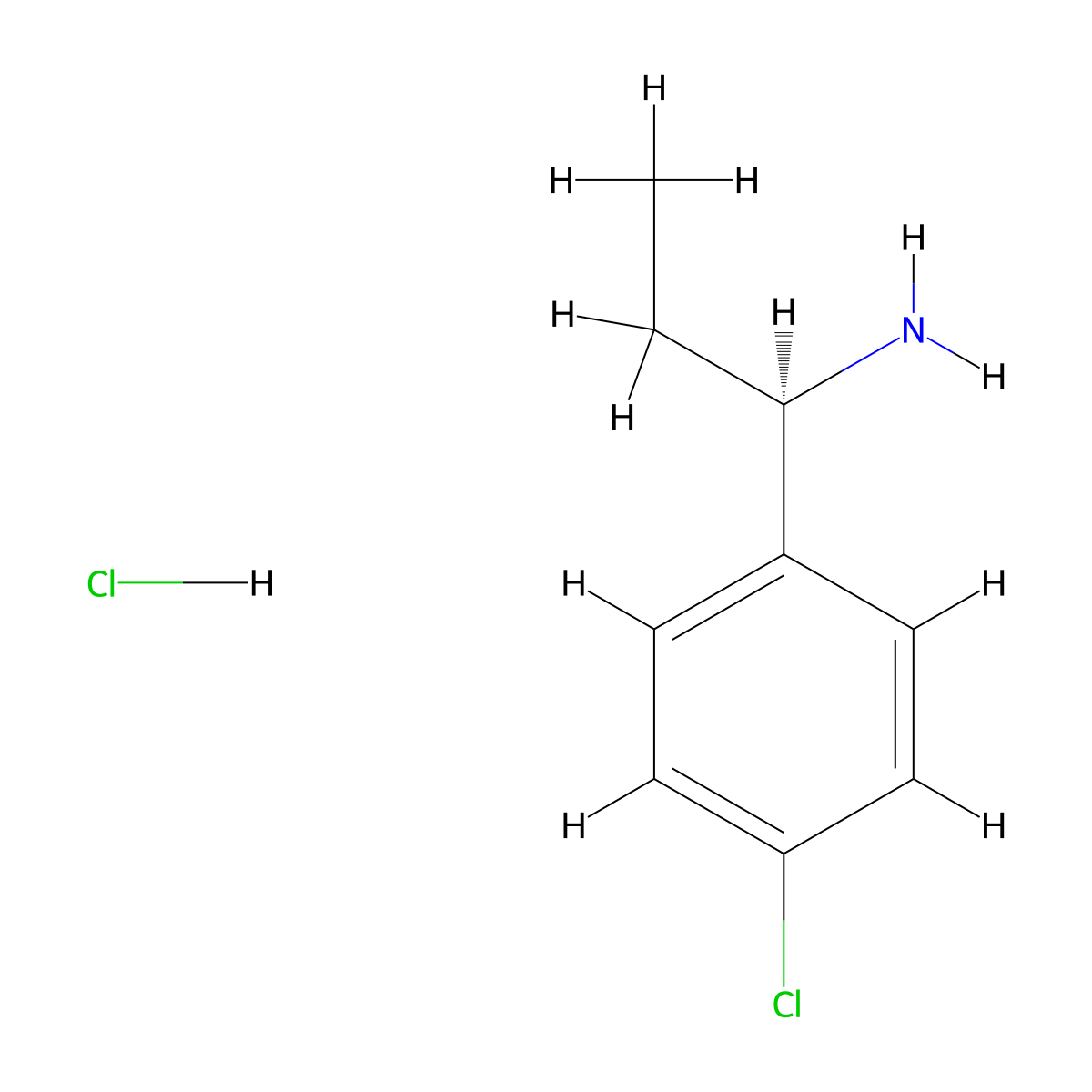 (1R)-1-(4-chlorophenyl)propan-1-amine hydrochloride molecular structure, CAS 1448902-18-8