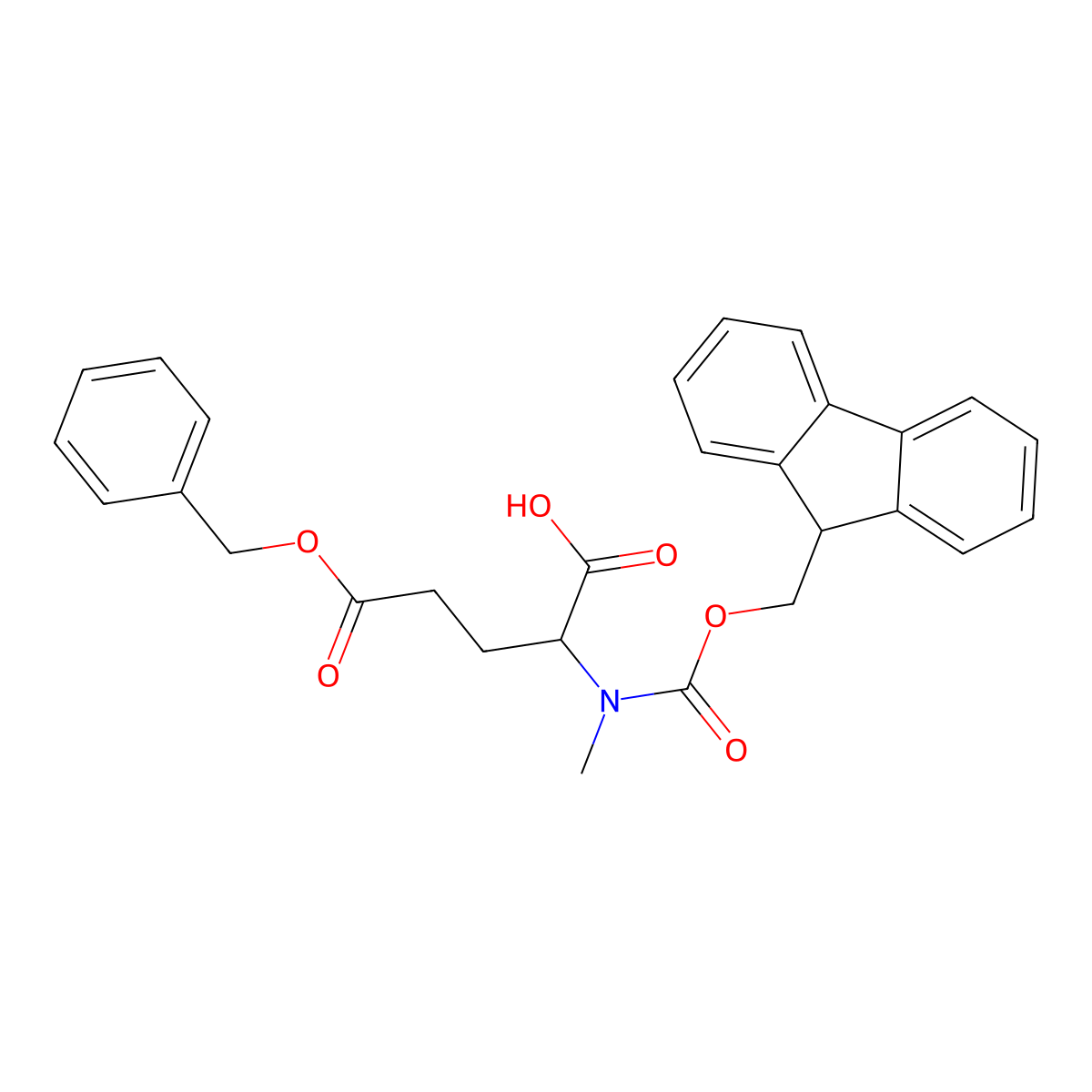 L-Glutamic acid, N-[(9H-fluoren-9-ylmethoxy)carbonyl]-N-methyl-, 5-(phenylmethyl) ester molecular structure, CAS 1448903-45-4