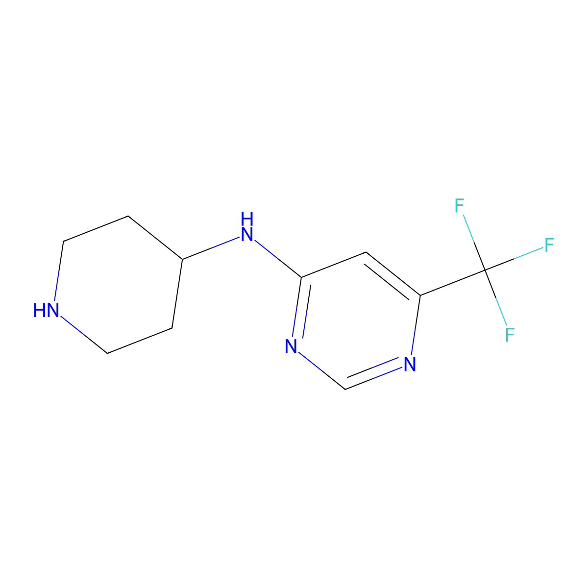 N-(piperidin-4-yl)-6-(trifluoromethyl)pyrimidin-4-amine molecular structure, CAS 1448960-72-2