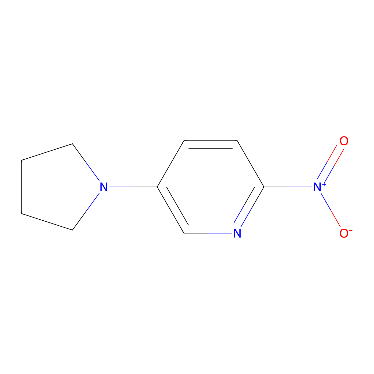 2-Nitro-5-(pyrrolidin-1-yl)pyridine molecular structure, CAS 1448988-13-3