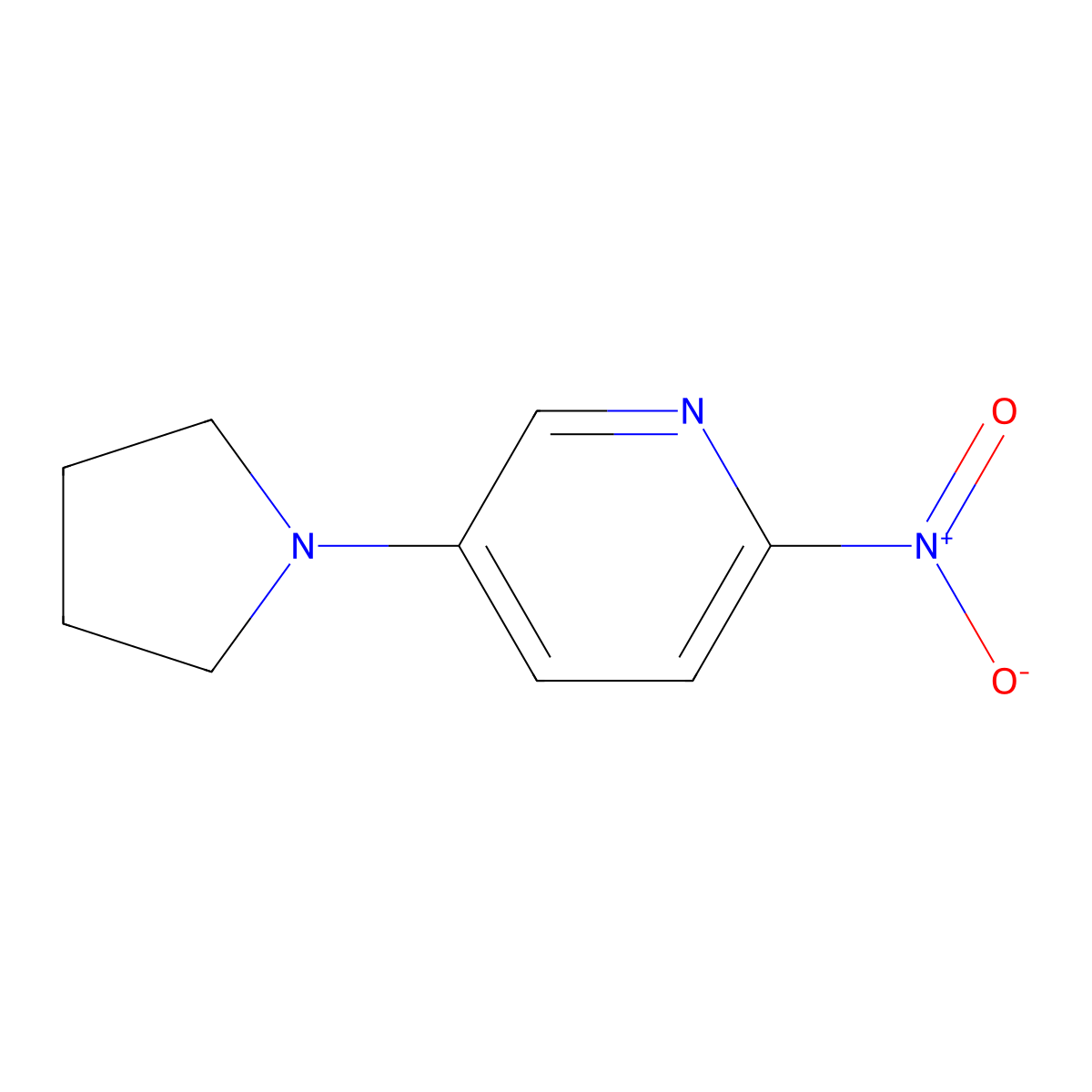 2-Nitro-5-(pyrrolidin-1-yl)pyridine molecular structure, CAS 1448988-13-3