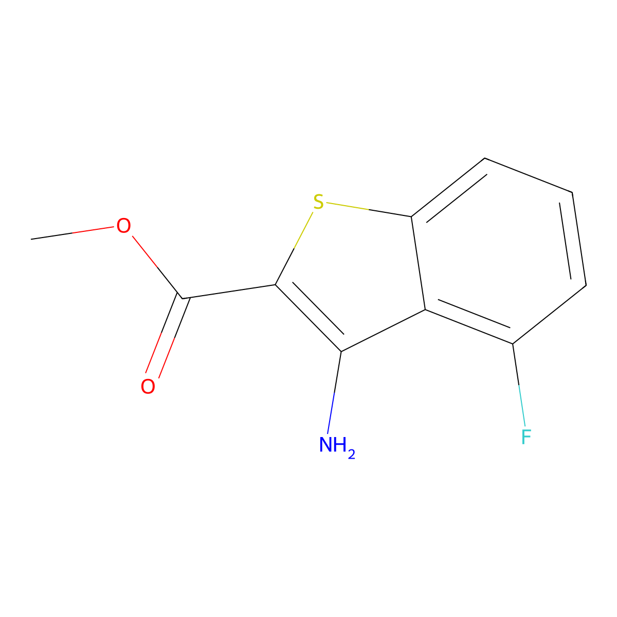 Methyl 3-amino-4-fluoro-1-benzothiophene-2-carboxylate molecular structure, CAS 144899-95-6
