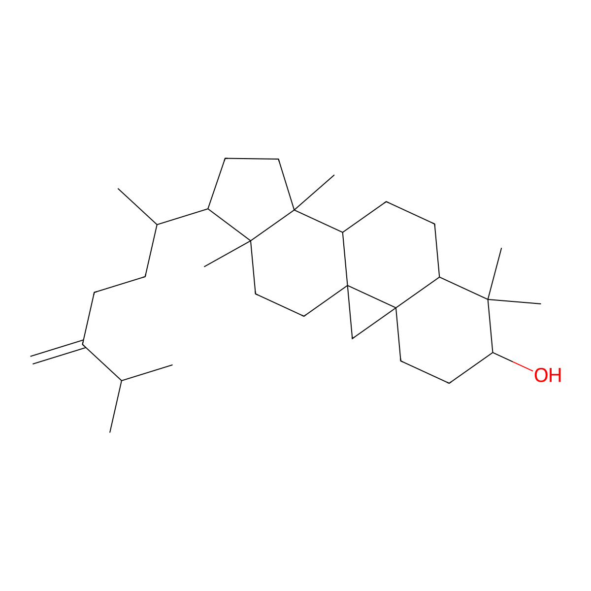 24-Methylenecycloartanol molecular structure, CAS 1449-09-8