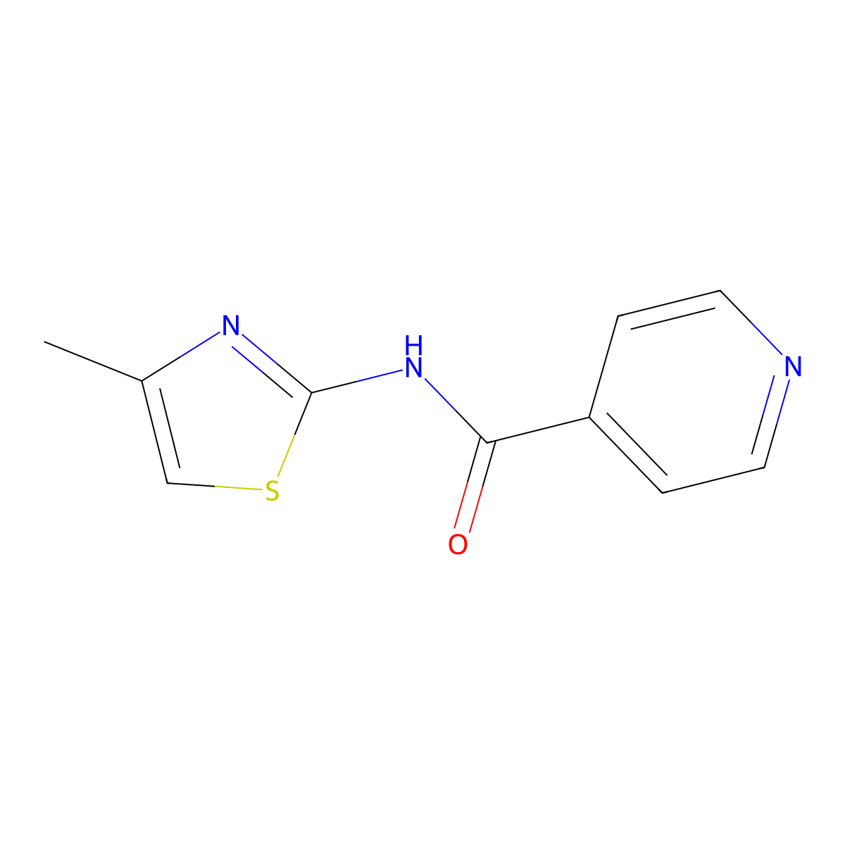 N-(4-methyl-1,3-thiazol-2-yl)pyridine-4-carboxamide molecular structure, CAS 14490-95-0