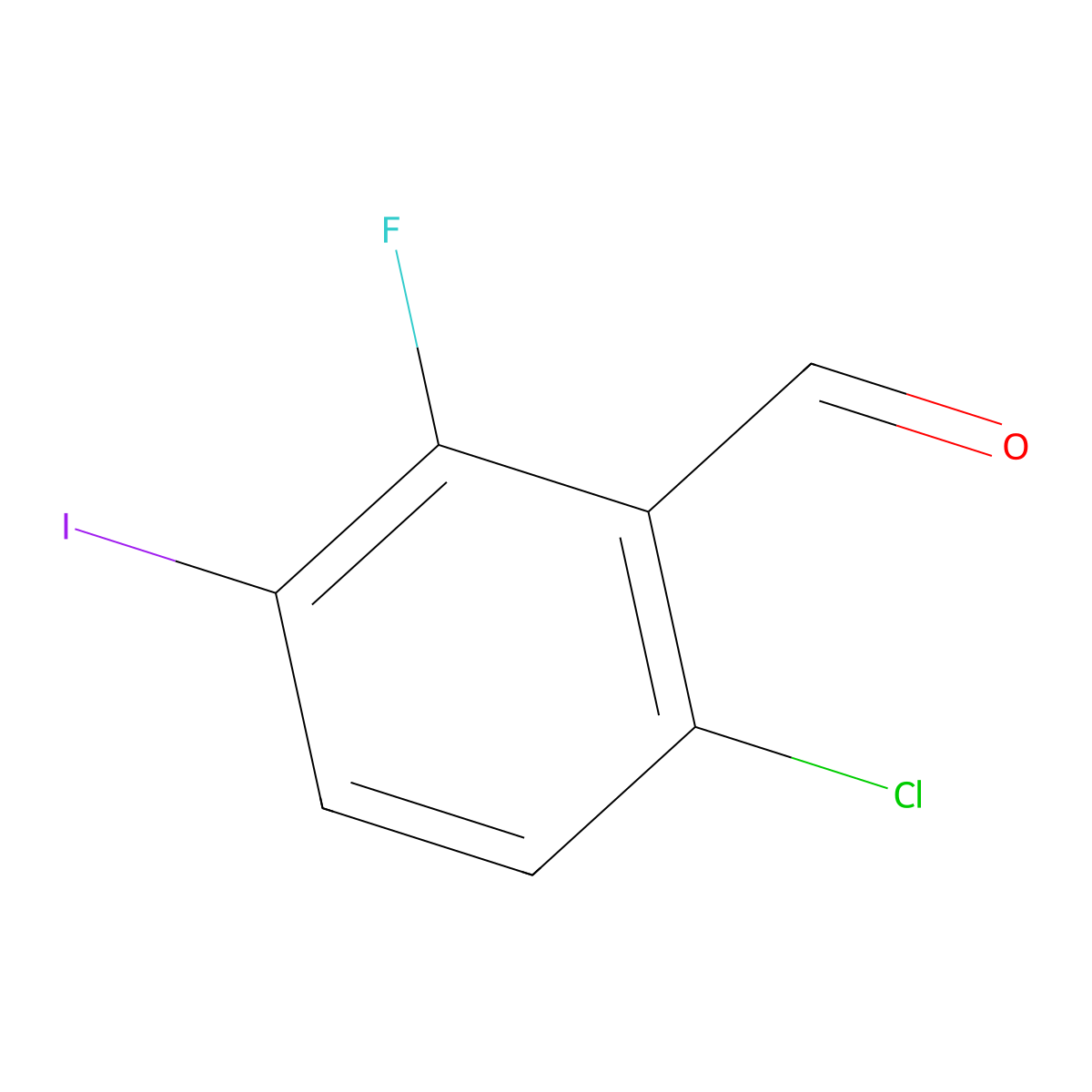 6-Chloro-2-fluoro-3-iodobenzaldehyde molecular structure, CAS 1449008-04-1