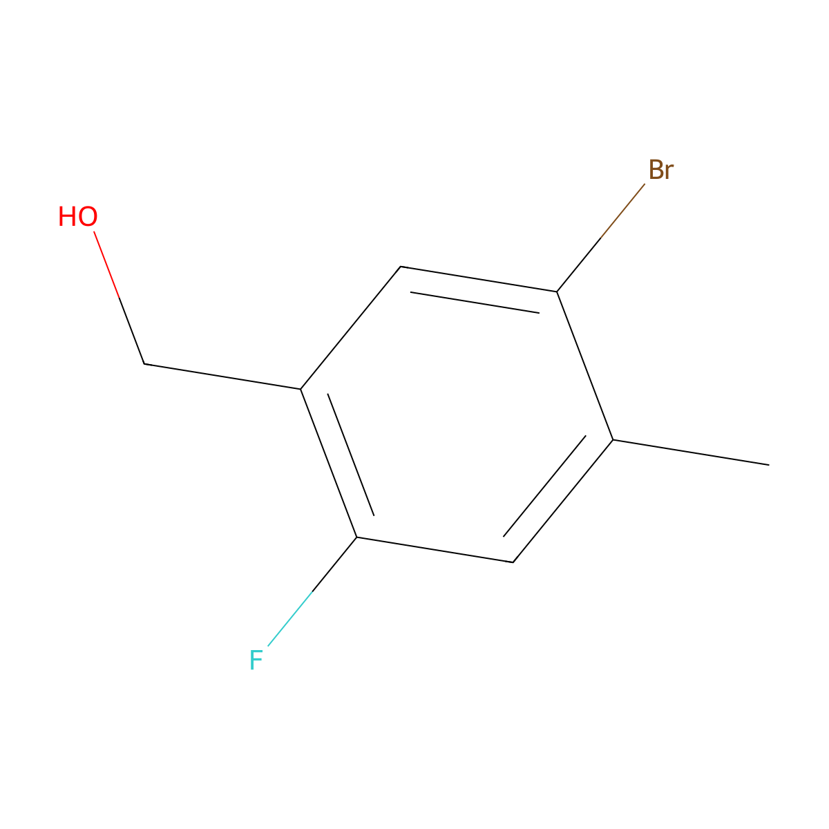 5-Bromo-2-fluoro-4-methylbenzyl alcohol molecular structure, CAS 1449008-06-3