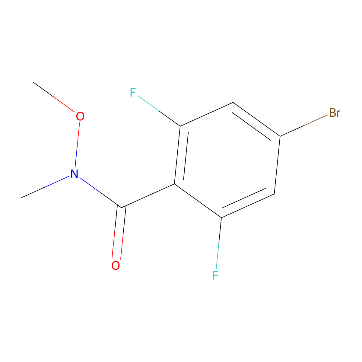 4-Bromo-2,6-difluoro-N-methoxy-N-methylbenzamide molecular structure, CAS 1449008-09-6