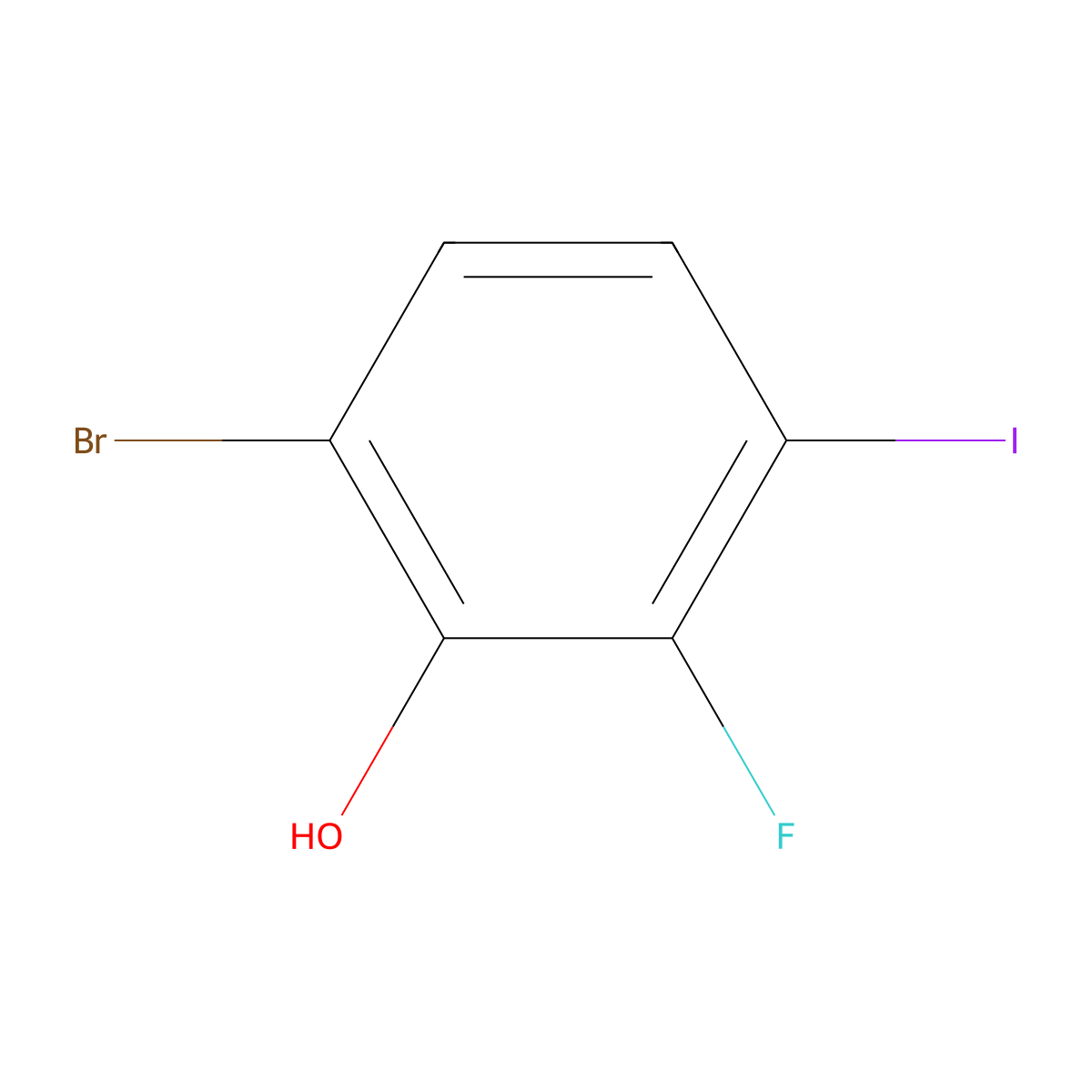6-Bromo-2-fluoro-3-iodophenol molecular structure, CAS 1449008-11-0