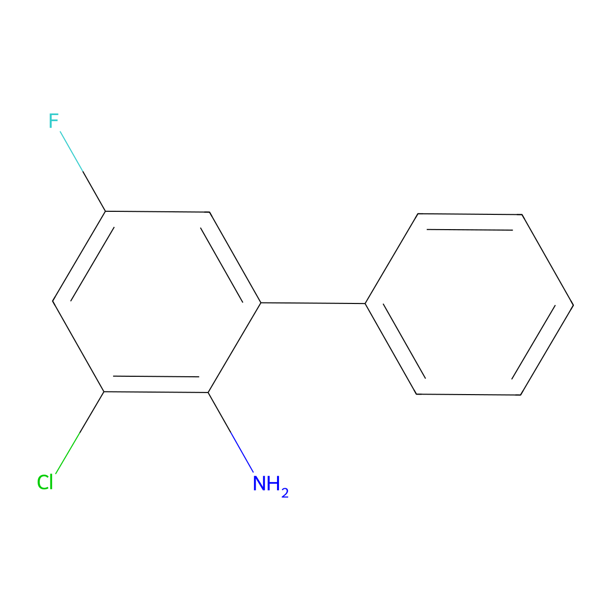 2-Amino-3-chloro-5-fluorobiphenyl molecular structure, CAS 1449008-12-1