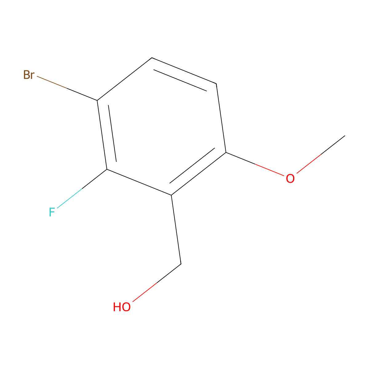 (3-Bromo-2-fluoro-6-methoxyphenyl)methanol molecular structure, CAS 1449008-13-2