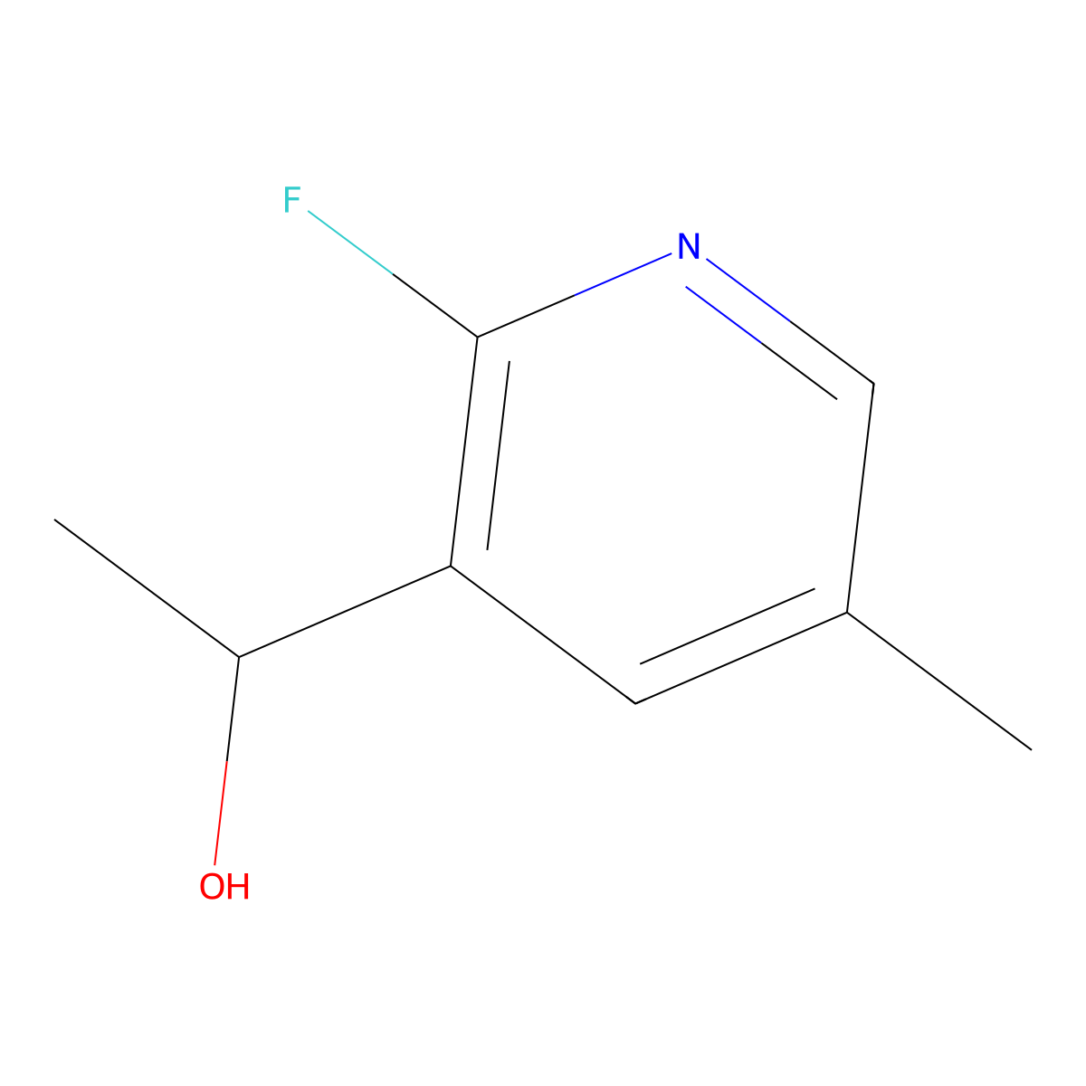 1-(2-Fluoro-5-methylpyridin-3-yl)ethan-1-ol molecular structure, CAS 1449008-18-7