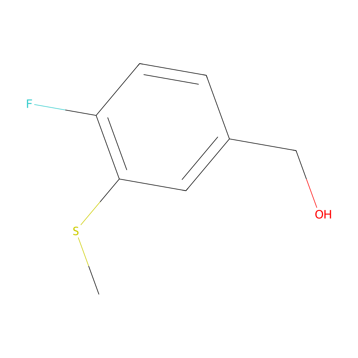 4-Fluoro-3-(methylthio)benzyl alcohol molecular structure, CAS 1449008-21-2